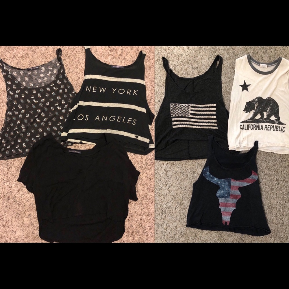 BRANDY MELVILLE TOPS LOT - ALL 6 TOPS